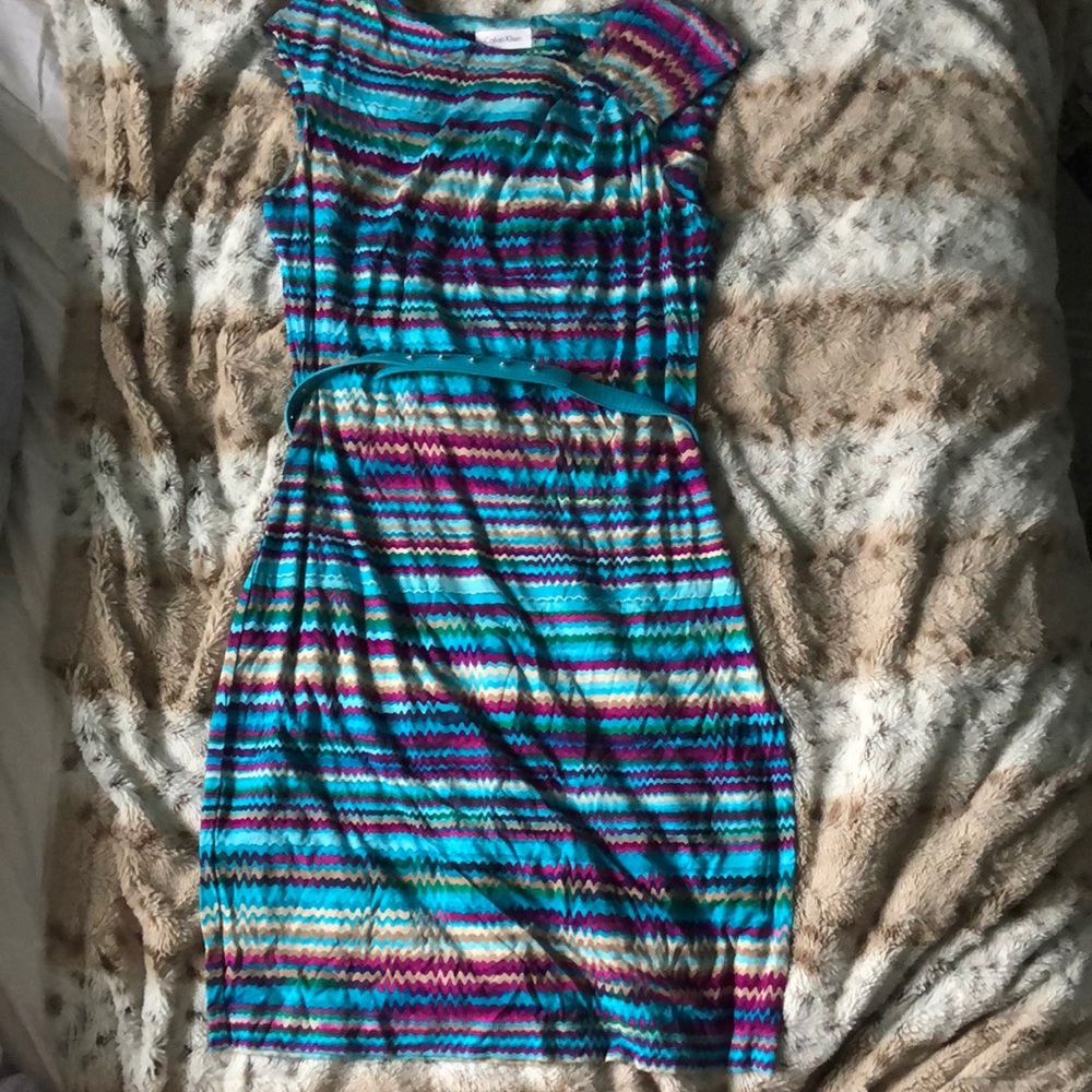 Calvin Klein Vibrant Dress with Belt